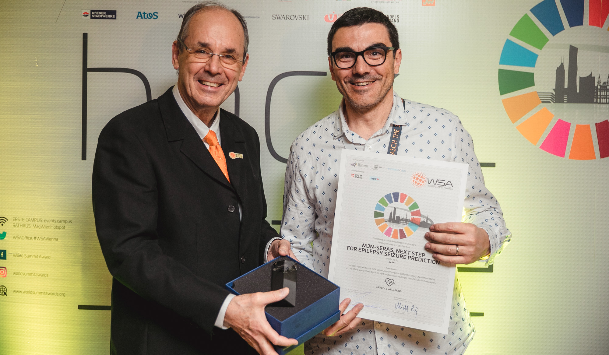 mjn-neuro obtiene el premio Global Champion organizado por World Summit Awards para nuestra solución de ayuda a personas con epilepsia